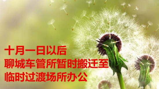 十月一日以后 聊城車(chē)管所暫時(shí)搬遷至臨時(shí)過(guò)渡場(chǎng)所辦公