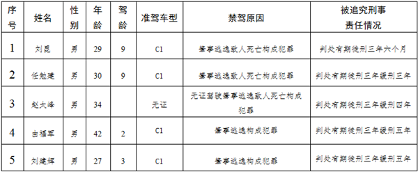 這輩子別想再開車了！聊城這5人肇事逃逸終身禁駕