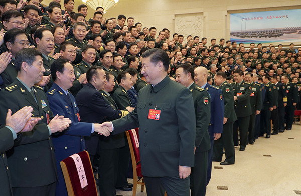 習(xí)近平：為實現(xiàn)黨在新時代的強軍目標 把人民軍隊全面建成世界一流軍隊而奮斗