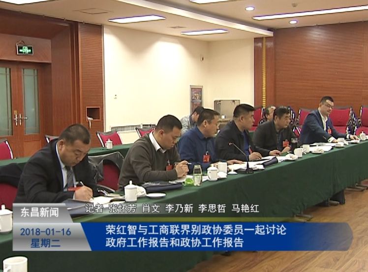 榮紅智與工商聯(lián)界別政協(xié)委員一起討論政府工作報告和政協(xié)工作報告