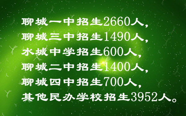 聊城:今年全市普通高中招生計劃3.6萬人 聊城一中招2660人