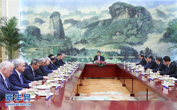 習(xí)近平集體會見上海合作組織成員國安全會議秘書會議外方代表團(tuán)團(tuán)長