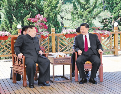 習(xí)近平同朝鮮勞動黨委員長金正恩在大連舉行會晤