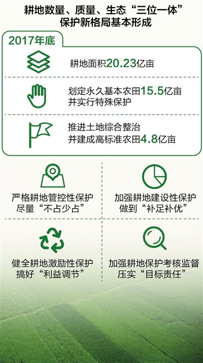 我國耕地數(shù)量、質(zhì)量、生態(tài)“三位一體”保護(hù)新格局基本形成