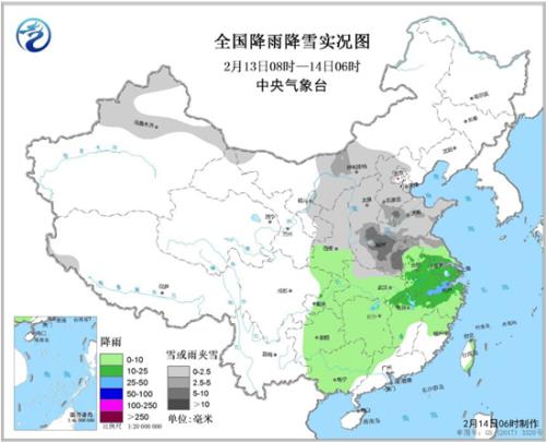 全國降雨降水圖。圖片來源：中央氣象臺