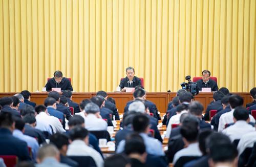 3月20日，中共中央政治局常委、中央巡視工作領(lǐng)導(dǎo)小組組長(zhǎng)趙樂(lè)際在北京出席全國(guó)巡視工作會(huì)議暨十九屆中央第三輪巡視動(dòng)員部署會(huì)并講話(huà)。新華社記者 翟健嵐 攝 圖片來(lái)源：新華網(wǎng)