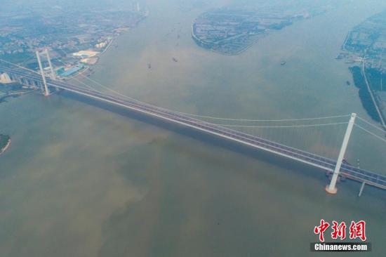 圖為虎門二橋項(xiàng)目大沙水道橋。<a target='_blank' >中新社</a>記者 陳驥旻 攝