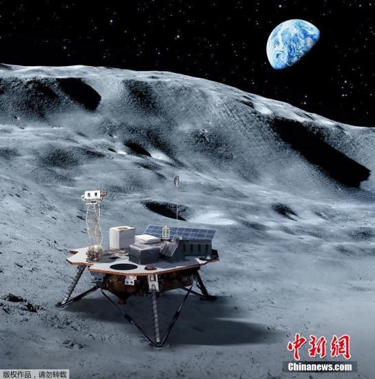 6月1日消息，美國航天局5月31日宣布已挑選出3家商業(yè)公司制造的月球著陸器，它們未來3年內(nèi)將把美航天局的科學和技術(shù)載荷運送至月球表面，為2024年美國宇航員再次登月鋪路。圖為美國航天局提供的商業(yè)著陸器在月球上的效果圖。文字來源：新華網(wǎng)