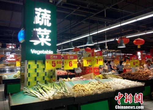 資料圖：北京某超市里的蔬菜區(qū)。<a target='_blank'  >中新網(wǎng)</a>記者 李金磊 攝
