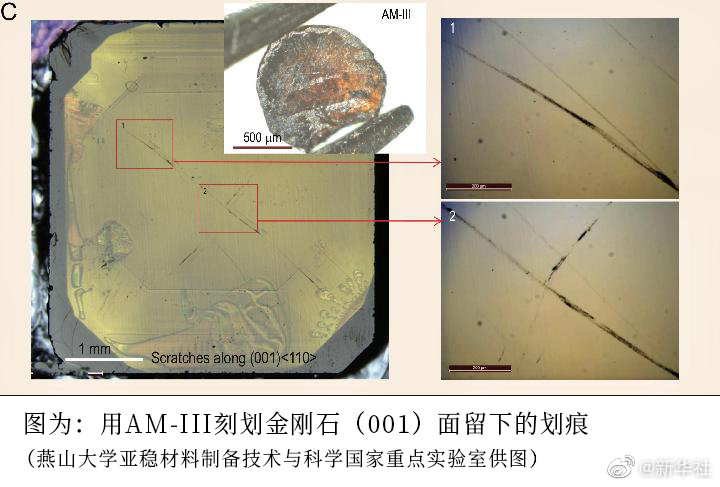 我國(guó)成功合成可劃傷鉆石的新型材料