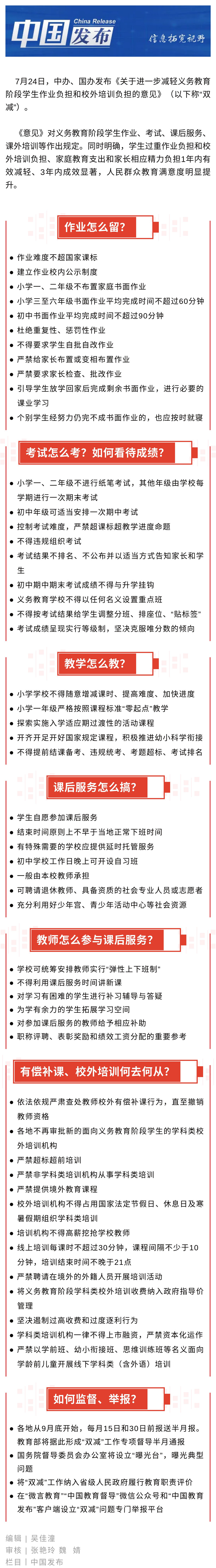 “雙減”到底怎么減？一圖看懂關(guān)鍵變化