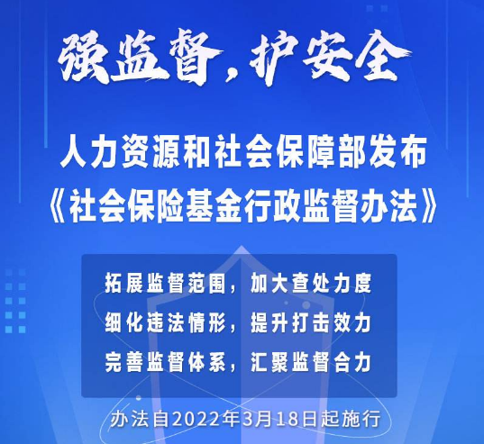 人社部發(fā)布新版《社會保險基金行政監(jiān)督辦法》