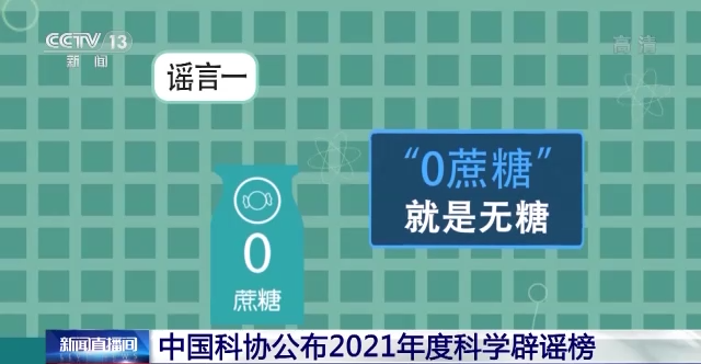 0蔗糖”就是無糖？2021年度科學(xué)辟謠榜來了