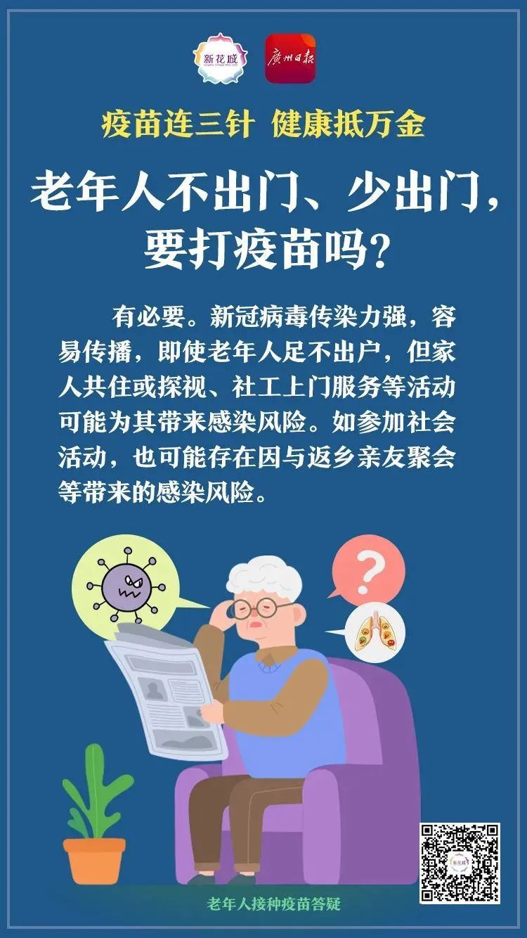 很少出門，要打疫苗嗎？老人的這些疑問，你可以這樣回答