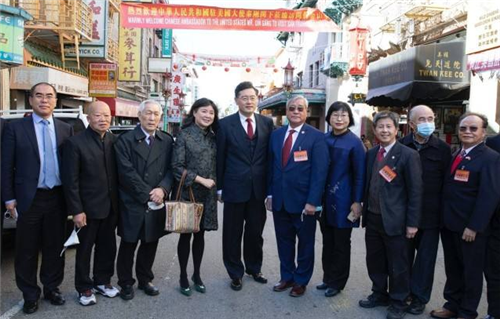 中國駐美大使走訪舊金山唐人街