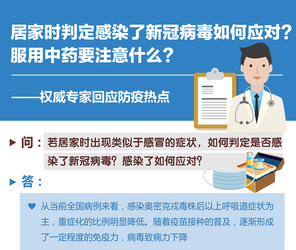 居家時判定感染了新冠病毒如何應(yīng)對？服用中藥要注意什么？——權(quán)威專家回應(yīng)防疫熱點