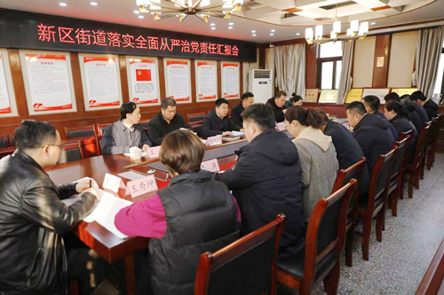 謝煒到新區(qū)街道檢查全面從嚴治黨主體責任落實情況并指導新區(qū)街道黨工委民主生活會