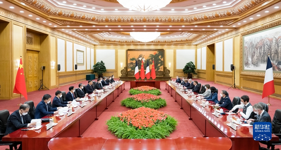 習(xí)近平同法國總統(tǒng)馬克龍舉行會談