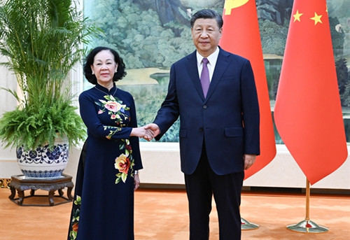 習(xí)近平會見越共中央政治局委員、中央書記處常務(wù)書記、中組部部長張氏梅
