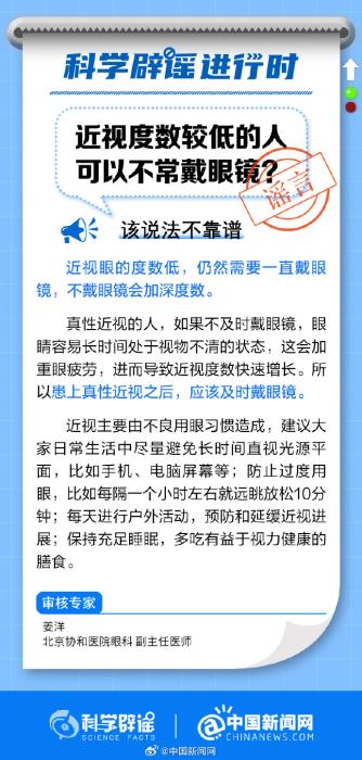 近視度數(shù)較低的人可以不常戴眼鏡？