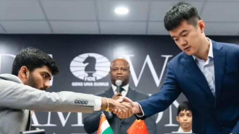 國(guó)際象棋世界冠軍賽丁立人先拔頭籌