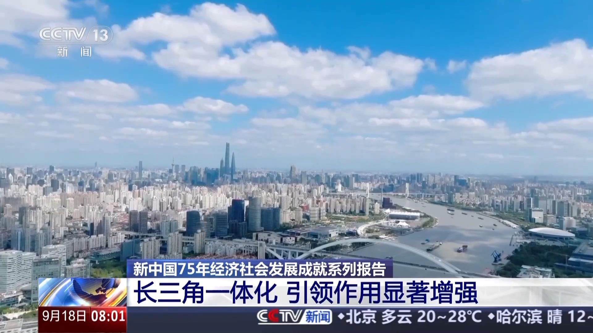 區(qū)域經(jīng)濟(jì)總量突破30萬(wàn)億元 長(zhǎng)三角一體化示范引領(lǐng)作用顯著